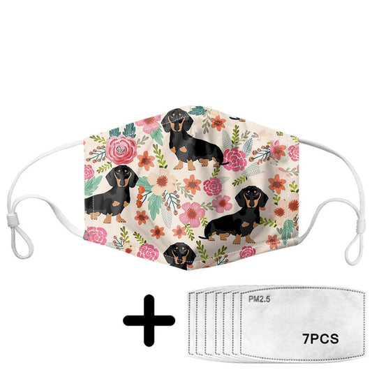 Mops-Blumenkronenmaske mit Filtern