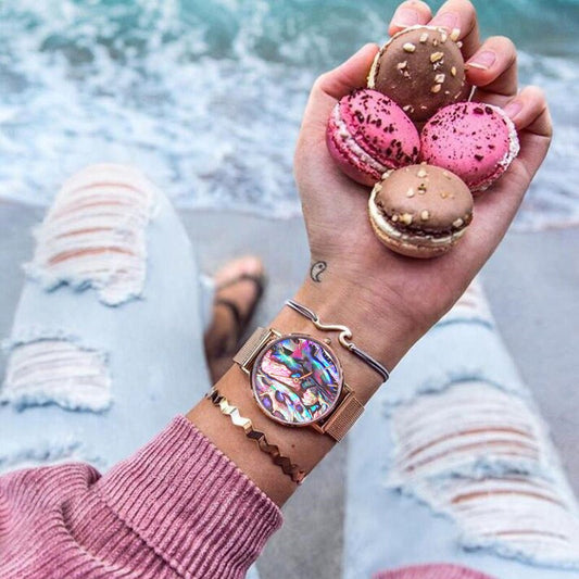 Rose Gold Abalone Shell Watch