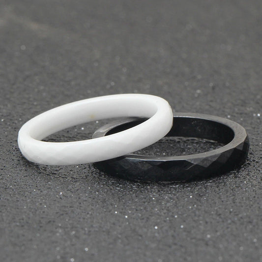 Zirconia Ceramic Stacking Rings in Black and White