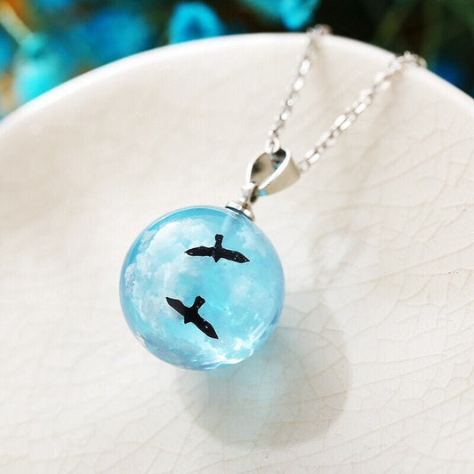 Summer Skies Bird Silhouette Pendant