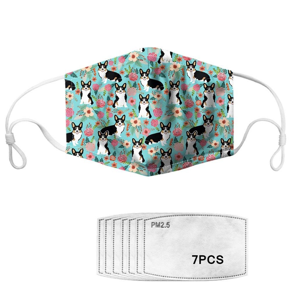 Corgi-Kirschblütenmaske mit Filtern