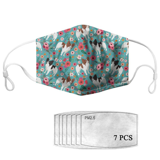 Florale Yorkie-Maske mit Filtern