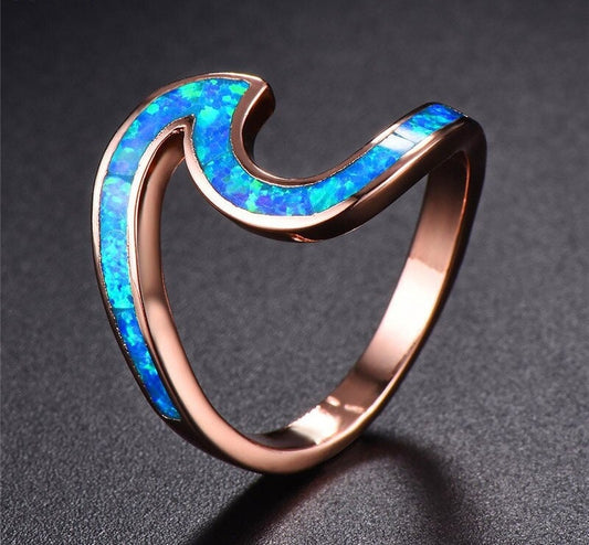 Roségoldener Opal-Wellenring