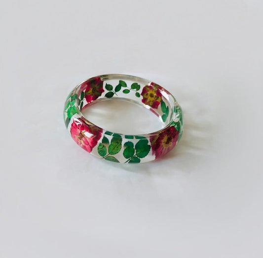 Real Red Rose Flower Bangle
