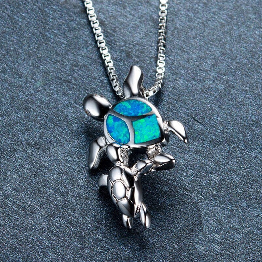 Mother and Baby Sea Turtle Necklace