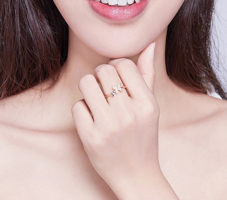 Flitting Butterflies 925 Sterling Silver Ring