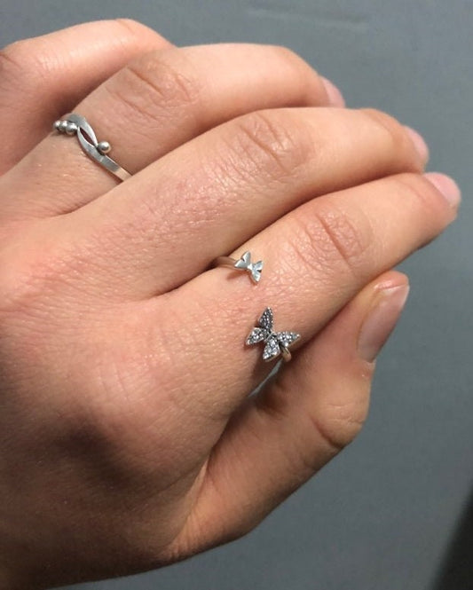 Flitting Butterflies 925 Sterling Silver Ring