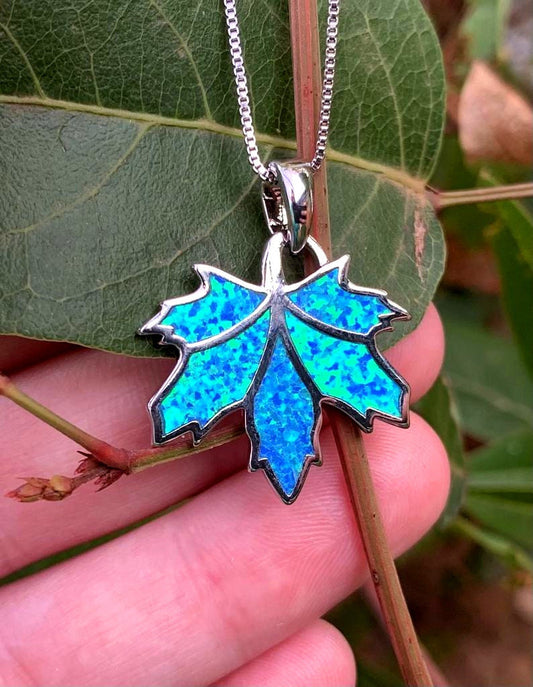 Opal Maple Leaf Necklace