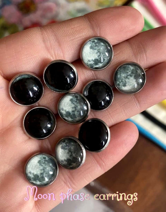 Moon Phase Glow in the Dark Earrings