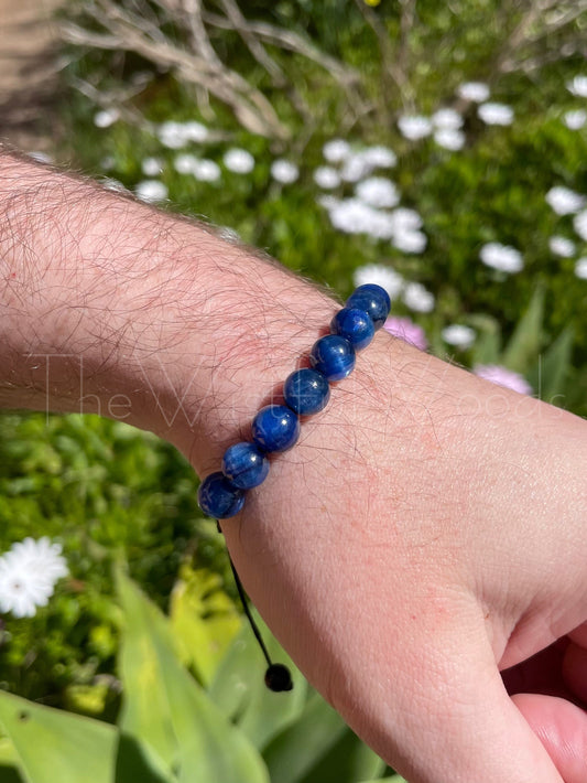 Bracelet cyanite chatoyant