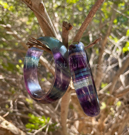 Superbe bracelet en pierre solide de fluorite arc-en-ciel