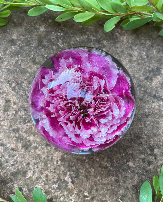 Real Carnation Cottagecore Paperweight