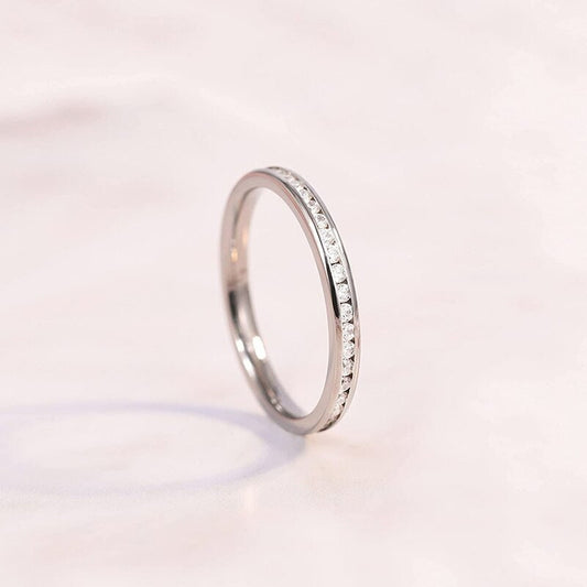 Eternity Titanium Channel Set Ehering für Sie