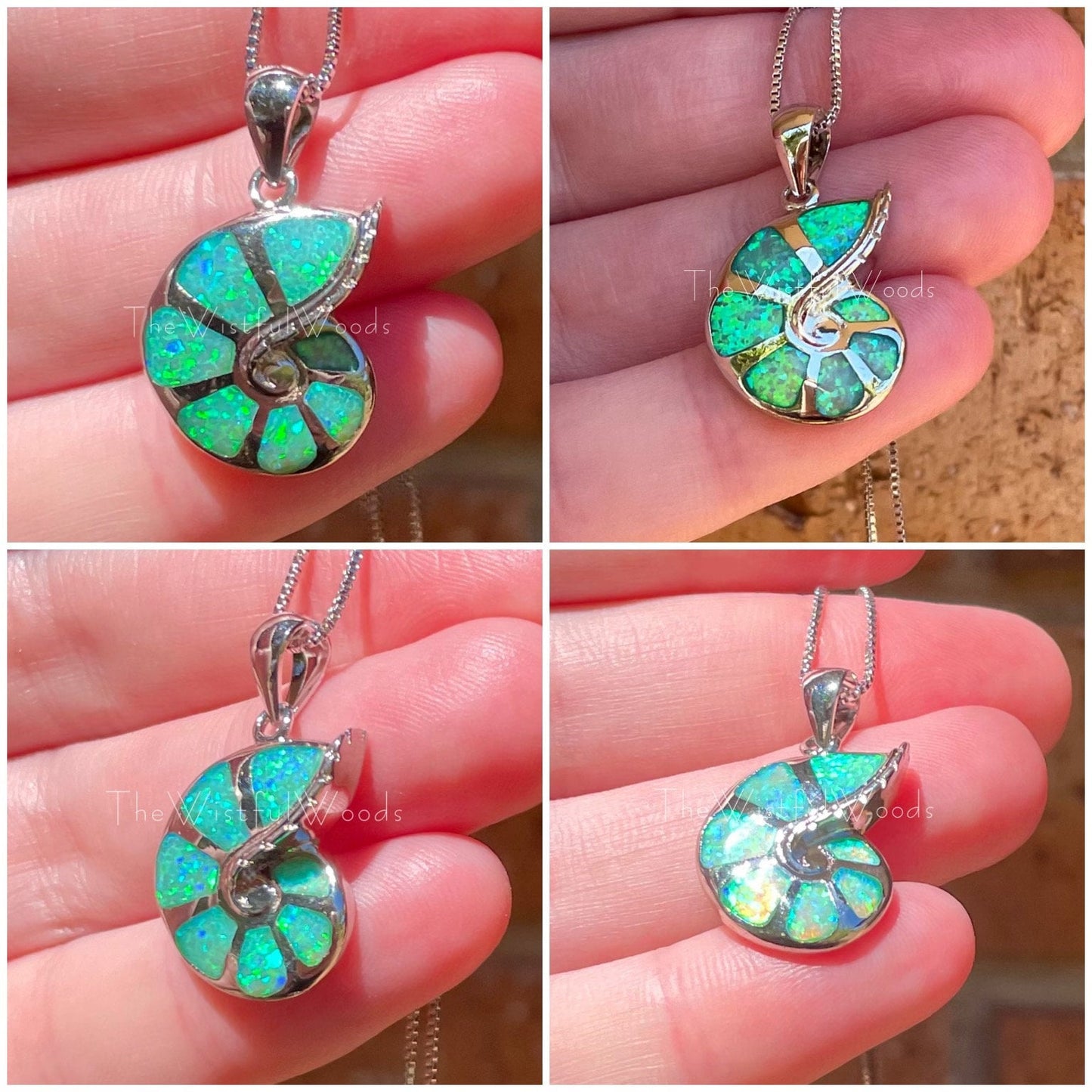 Collier fossile d’ammonite d’opale