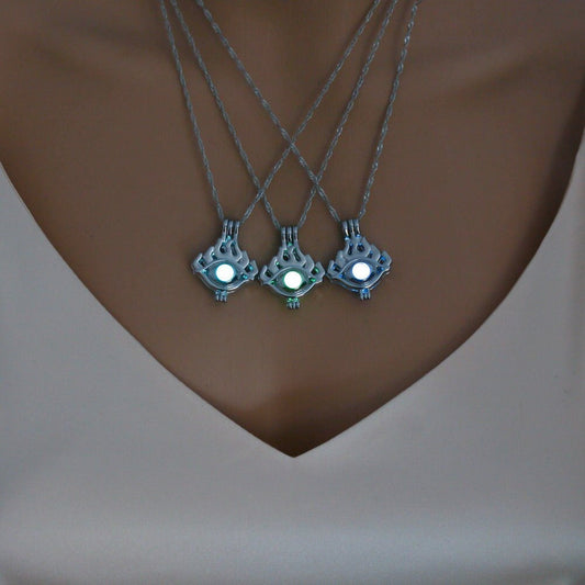 Leuchtende Evil Eye Halskette
