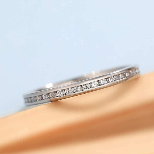 Eternity Titanium Channel Set Wedding Band for Her