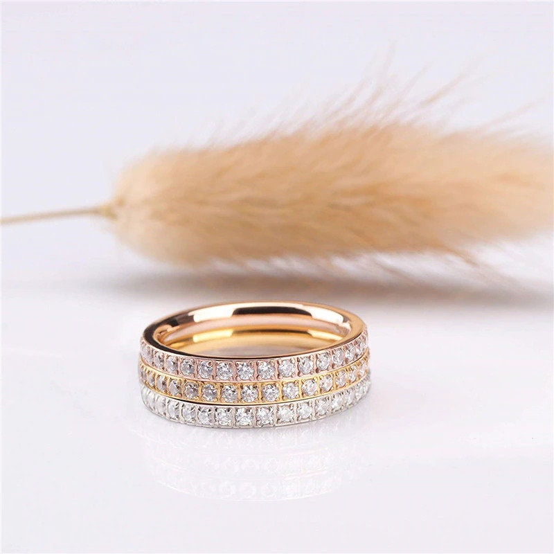 Eternity Gold Titanium Wedding Ring