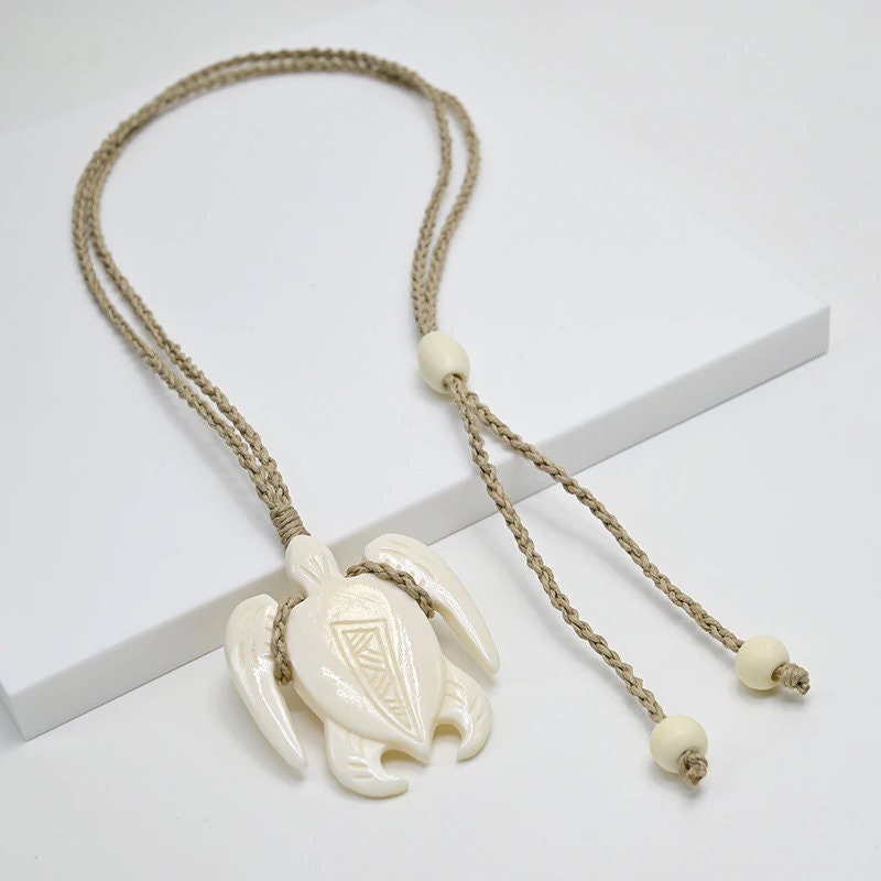 Sea Turtle Carved Bone Pendant