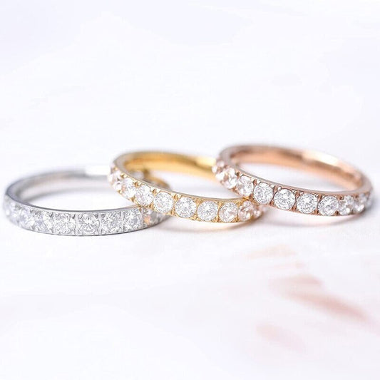 Femme Gothic Eternity Band aus schwarzem Titan