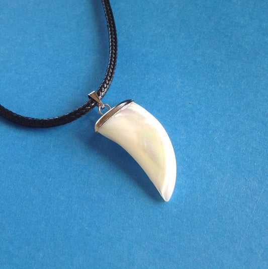 Mother of Pearl Shark Tooth Necklace