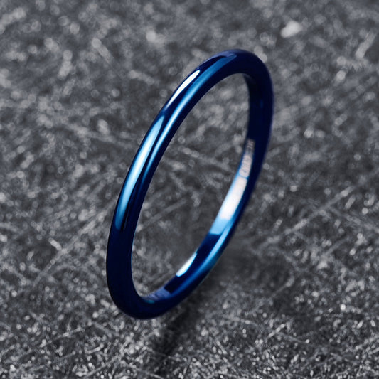 Wedding ring blue with a 2mm width.