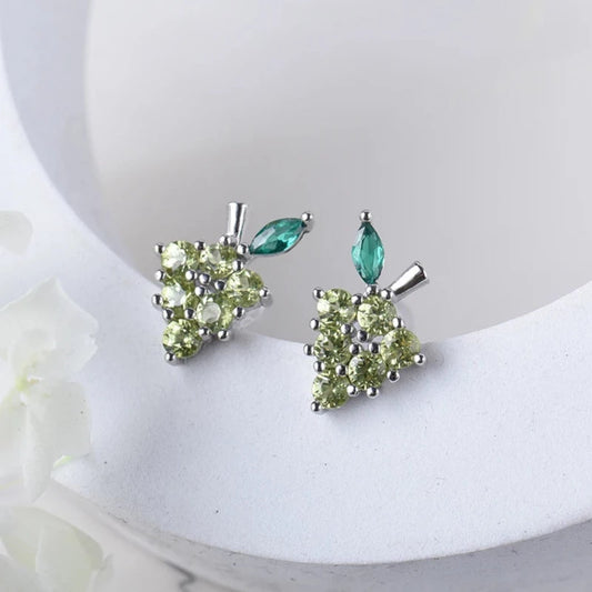 Peridot Grape Gemstone Studs