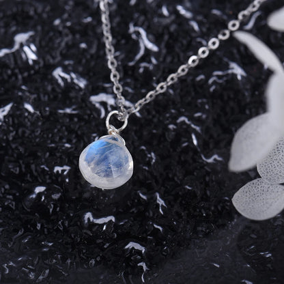 Faceted Moonstone Teardrop Necklace