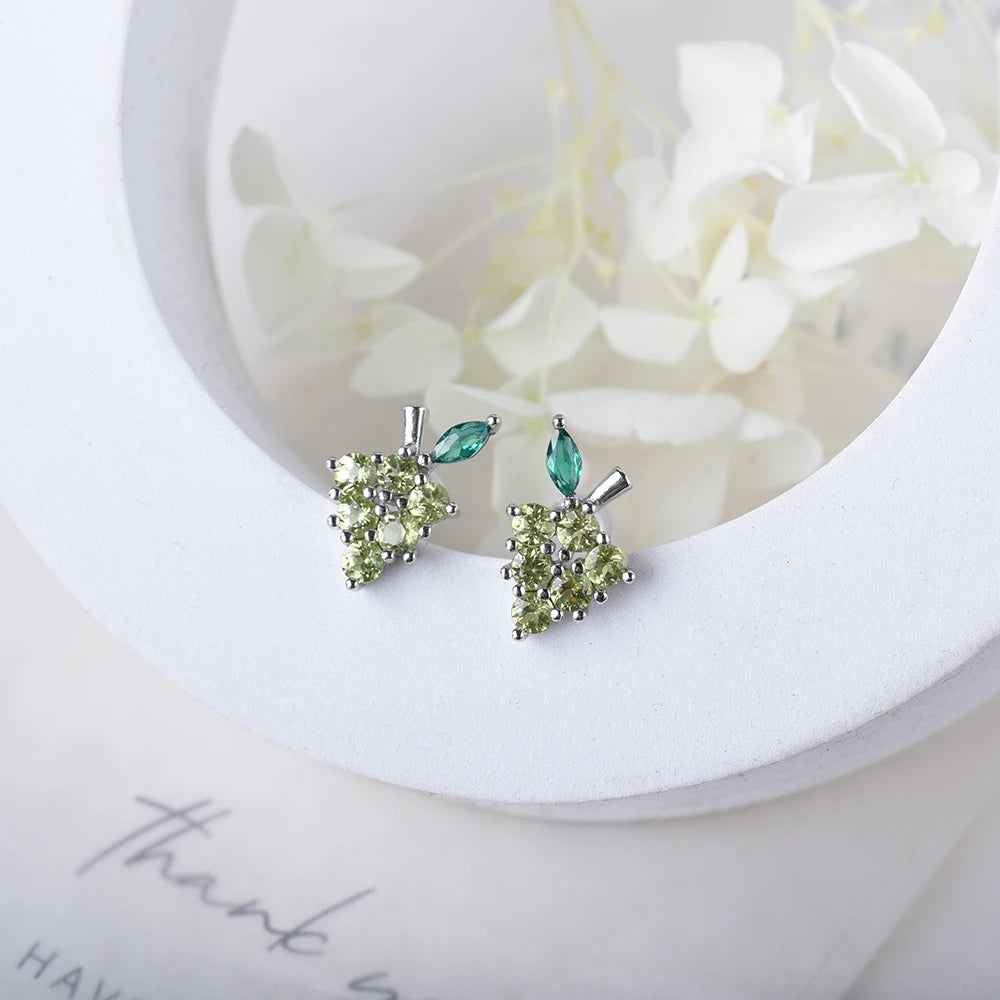 Peridot Grape Gemstone Studs