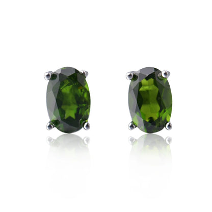 Green Chrome Diopside Studs