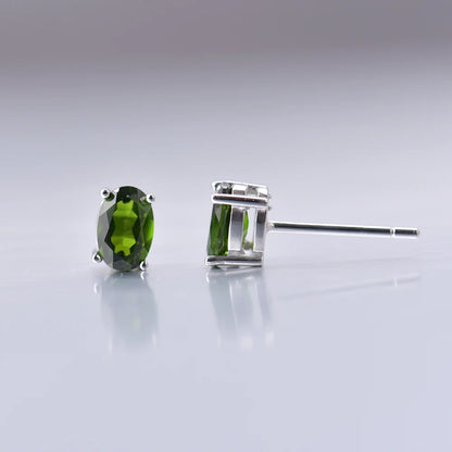 Green Chrome Diopside Studs