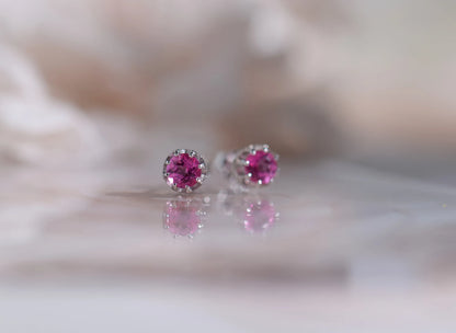 Rose Pink Topaz Studs