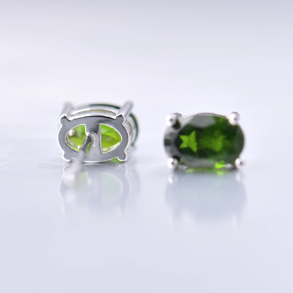 Green Chrome Diopside Studs