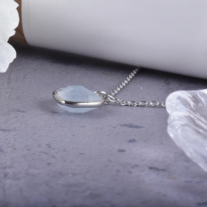 Frosty Aquamarine Heart Necklace