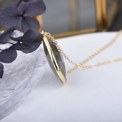 14k Gilded Rose Quartz Teardrop