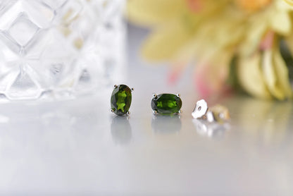 Green Chrome Diopside Studs