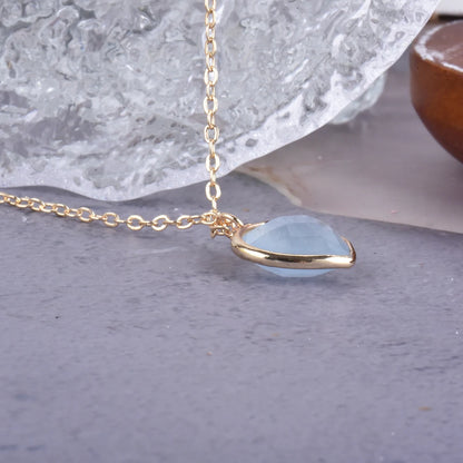 Frosty Aquamarine Heart Necklace