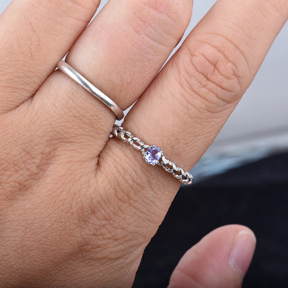 Tanzanite Infinity Ring