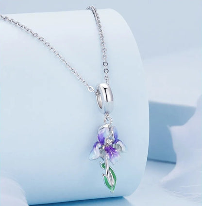 Purple Iris Necklace