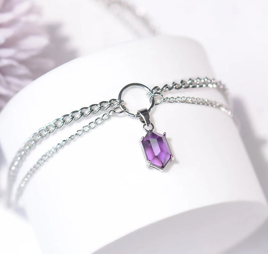 Faceted Amethyst Choker Necklace