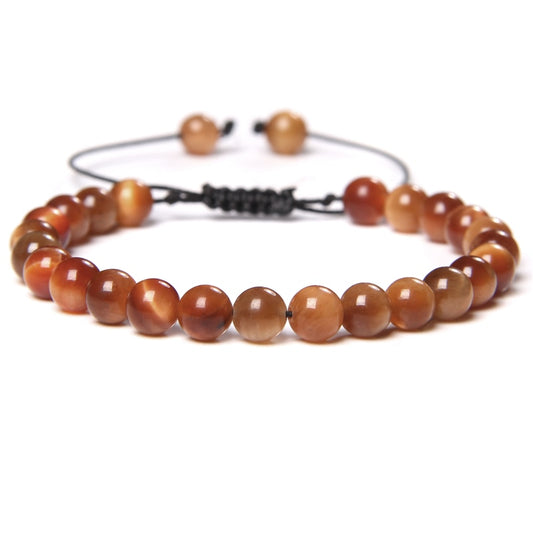 Honey Orange Tiger Eye Bracelet on Adjustable Rope