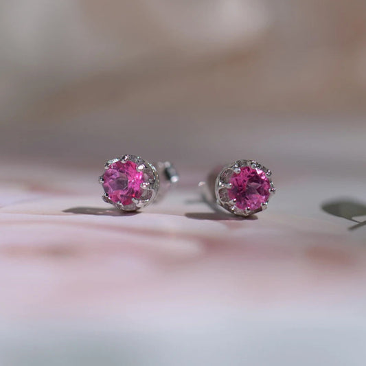 Rose Pink Topaz Studs