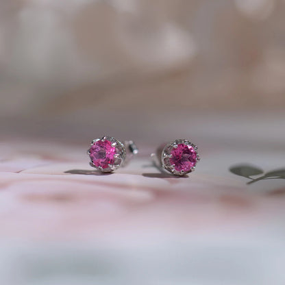 Rose Pink Topaz Studs