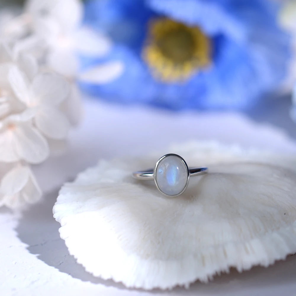 Rainbow Moonstone Engagement Ring