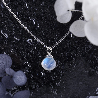 Faceted Moonstone Teardrop Necklace