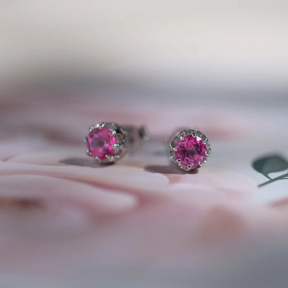 Rose Pink Topaz Studs