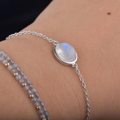 Luminous Moonstone Oval Bracelet