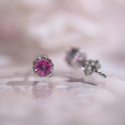 Rose Pink Topaz Studs