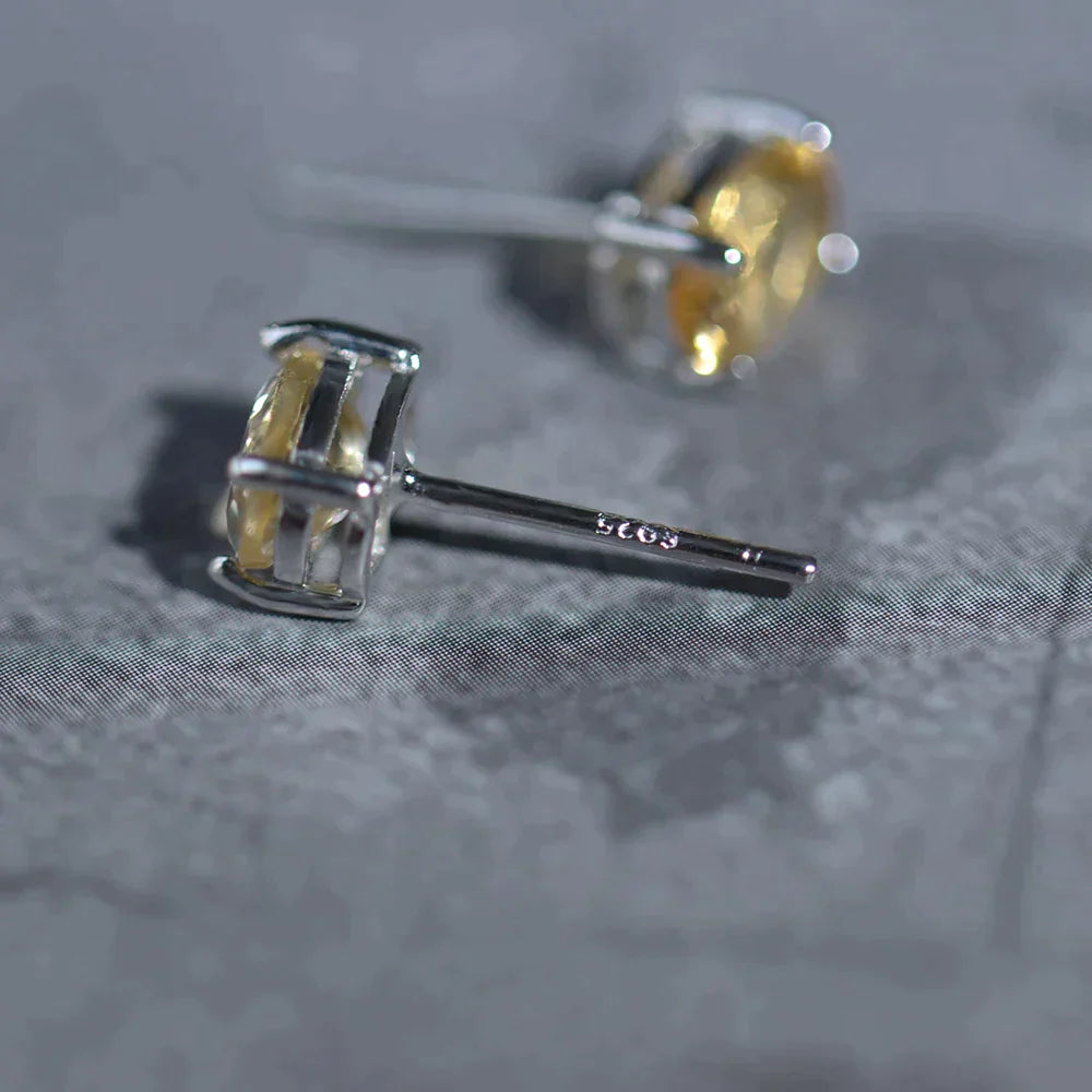 Faceted Citrine Studs