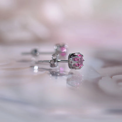 Rose Pink Topaz Studs