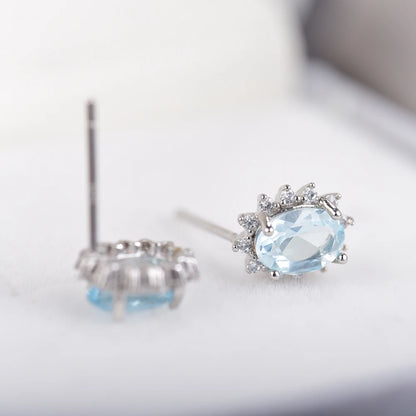 Ocean Blue Topaz Studs